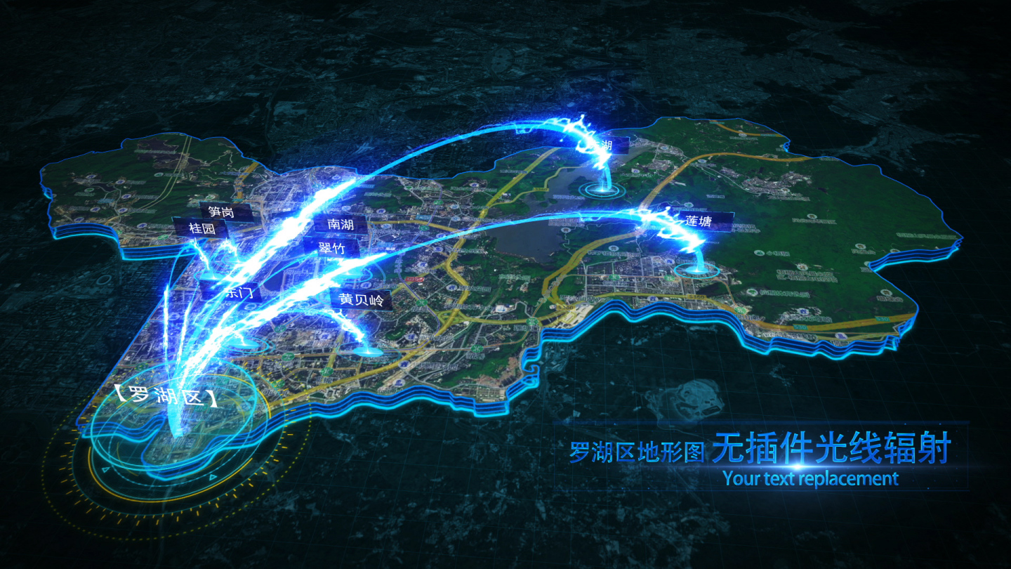 【深圳罗湖地图】地貌地图科技光感