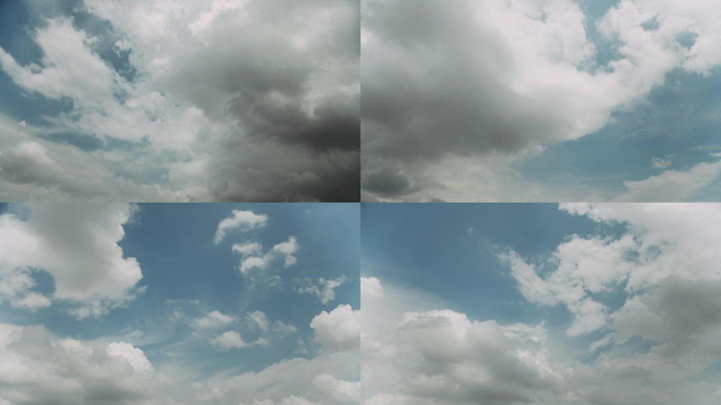 纯粹的蓝天白云和乌云延时4K
