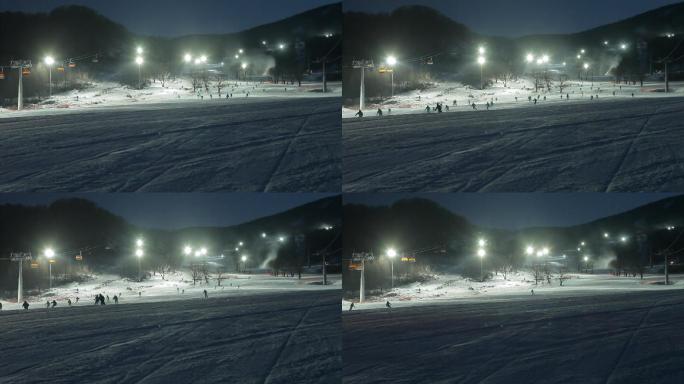 滑雪场夜滑