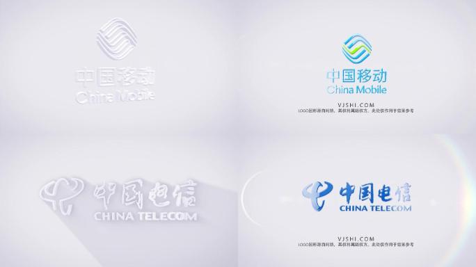 简洁logo演绎（中国移动、中国电信）