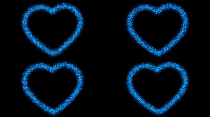 蓝色粒子爱心无缝循环