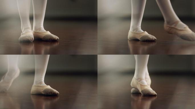 儿童芭蕾舞脚步特写优美优雅柔美