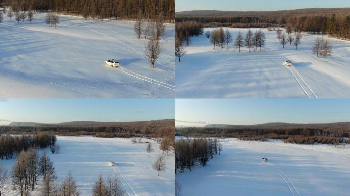 4K冬天内蒙古森林航拍