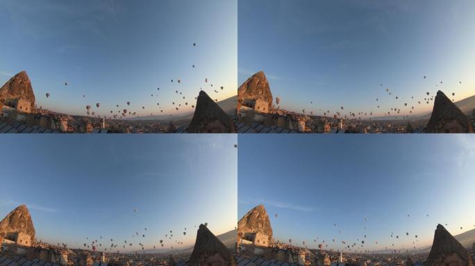4K高清土耳其热气球延时摄影