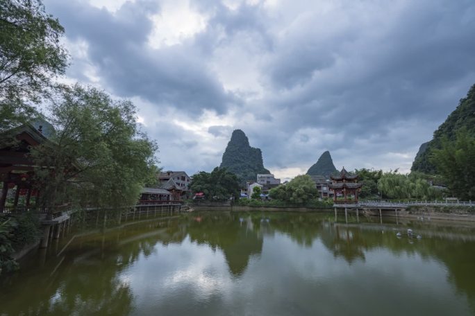 广西黄姚古镇日出延时