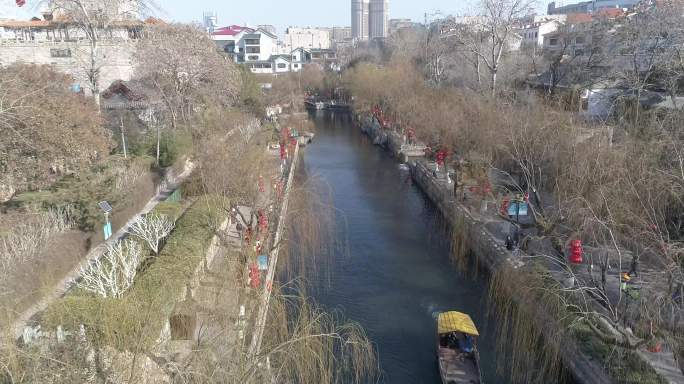 4K春节济南护城河航拍（原素材）