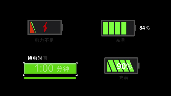 新能源电池充电字幕动画效果