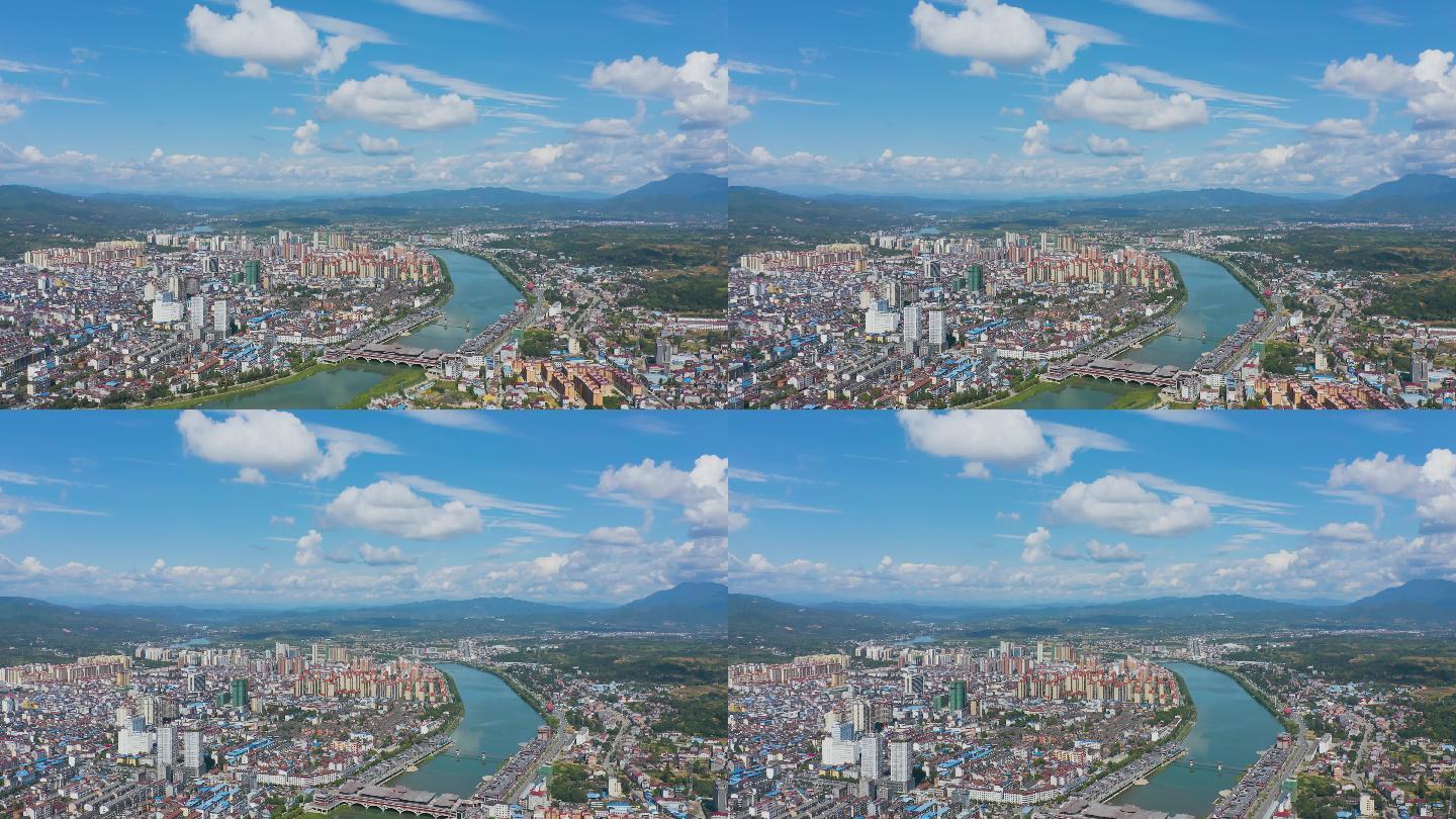 4k航拍陕西汉中西乡县城全景
