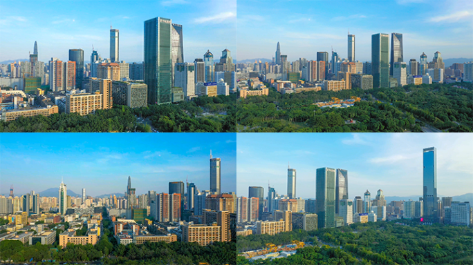 航拍深圳汉国城市商业中心