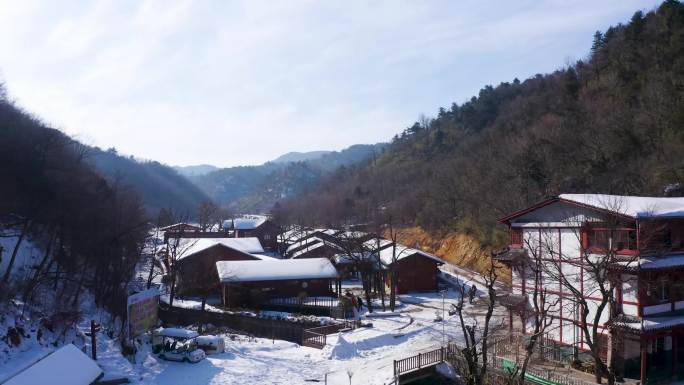 4K航拍陕西汉中宁强汉江源雪景