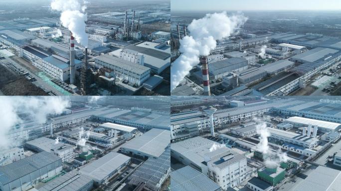 玻璃厂-工业污染航拍-化工厂4k