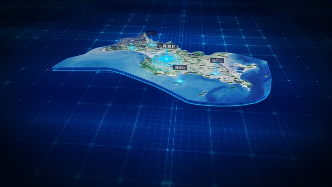 【汕尾市地图】科技光效地理位置分析