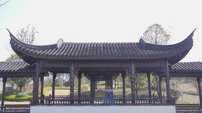 中式园林汉服中式建筑