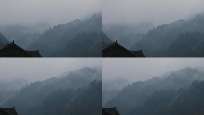 4K烟雨云雾缥缈的大山03