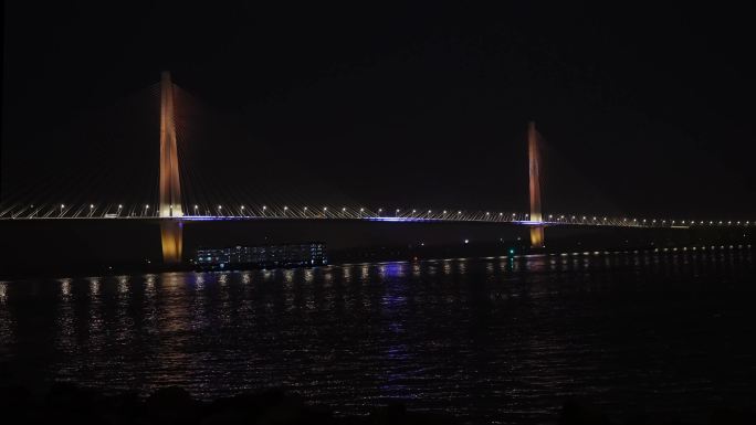 南京长江五桥江心洲夜景