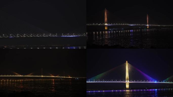 南京长江五桥江心洲夜景