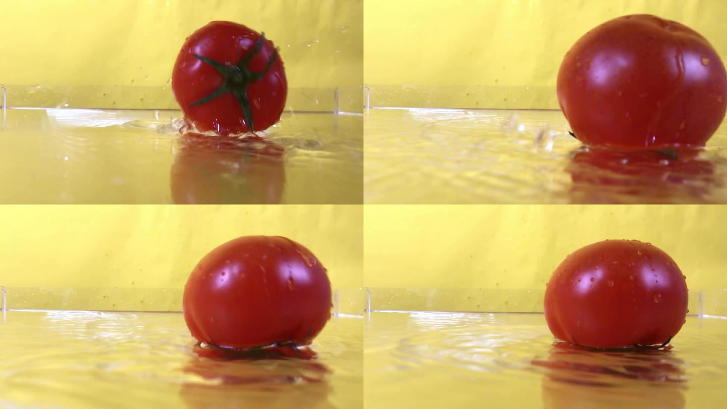 西红柿落水的一瞬间