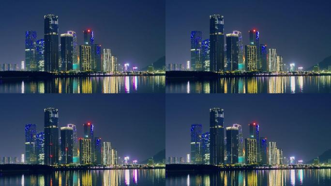 深圳前海湾区总部夜景延时