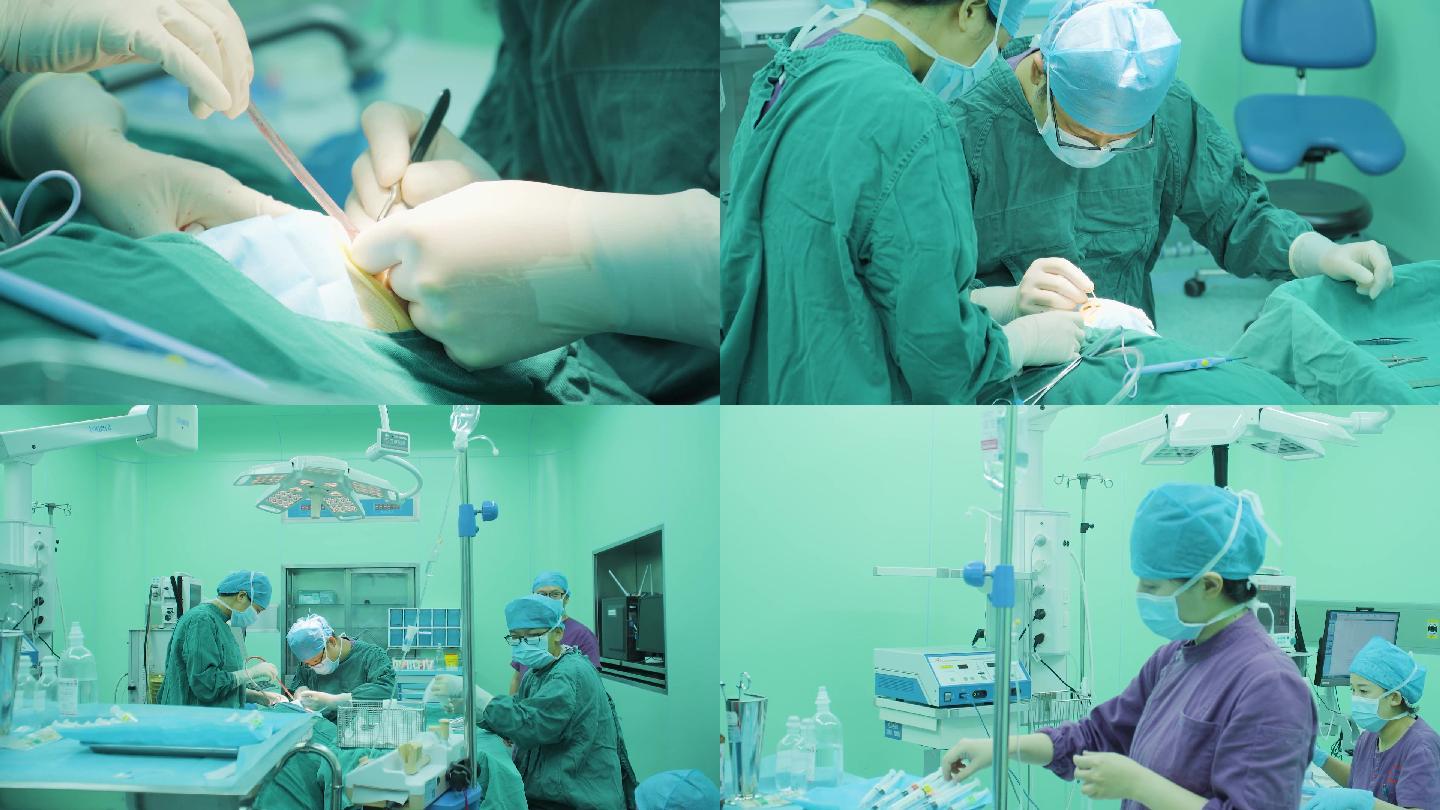 医疗医院手术室穿绿色手术服做手术的医生手术团队外科医生手术图片下载 - 觅知网