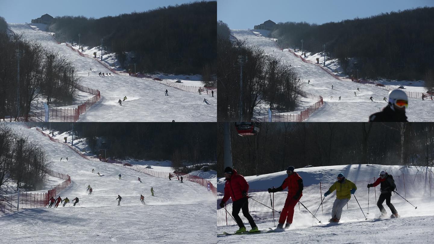万科松花湖滑雪场高级雪道滑雪