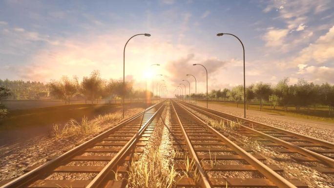 火车头向着阳光出发3D动画