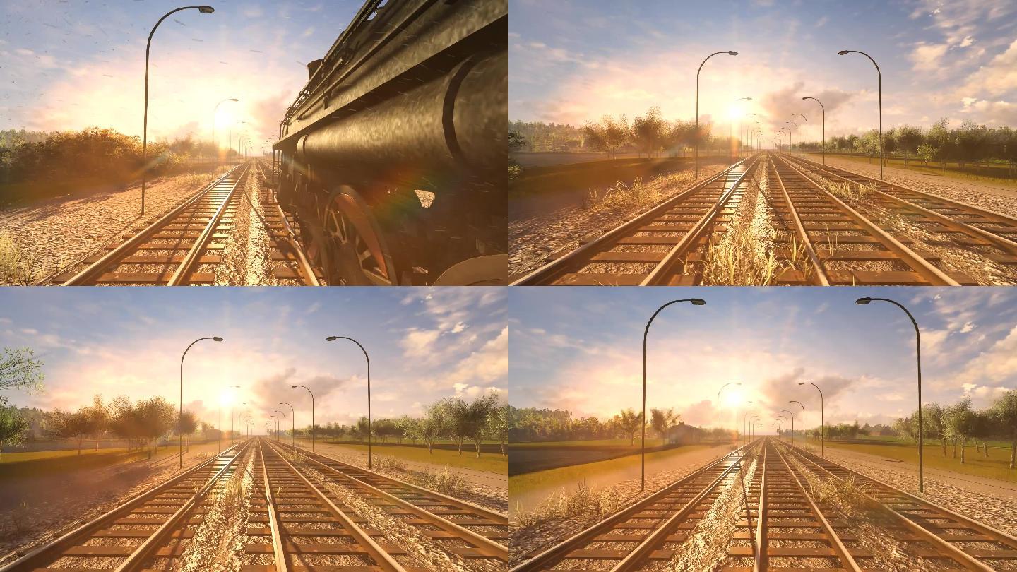 火车头向着阳光出发3D动画