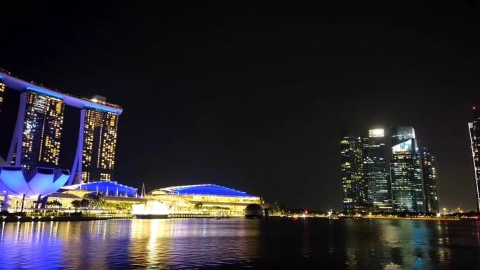 新加坡滨海湾金沙灯光秀轨迹延时