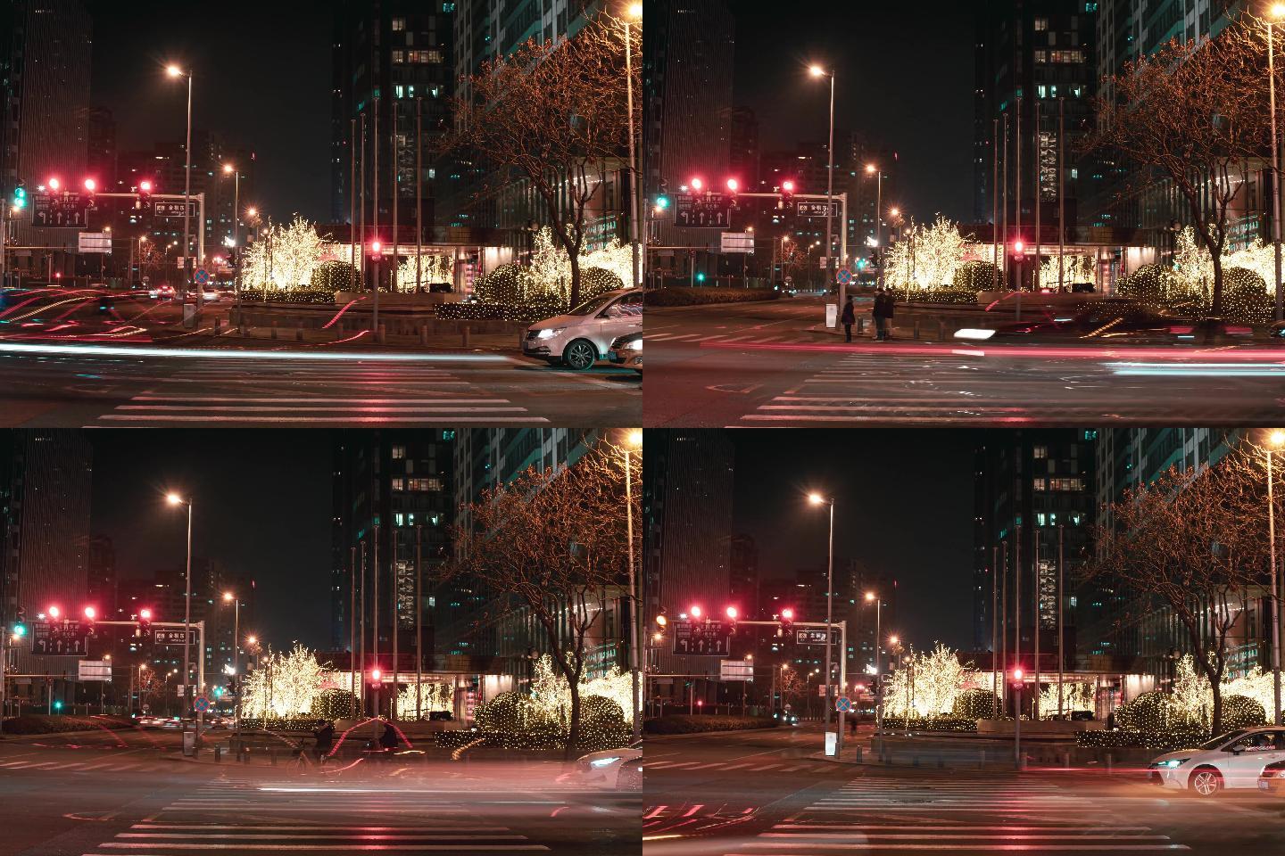 北京国贸路口夜间延时摄影