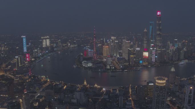 原始素材灰片上海夜景