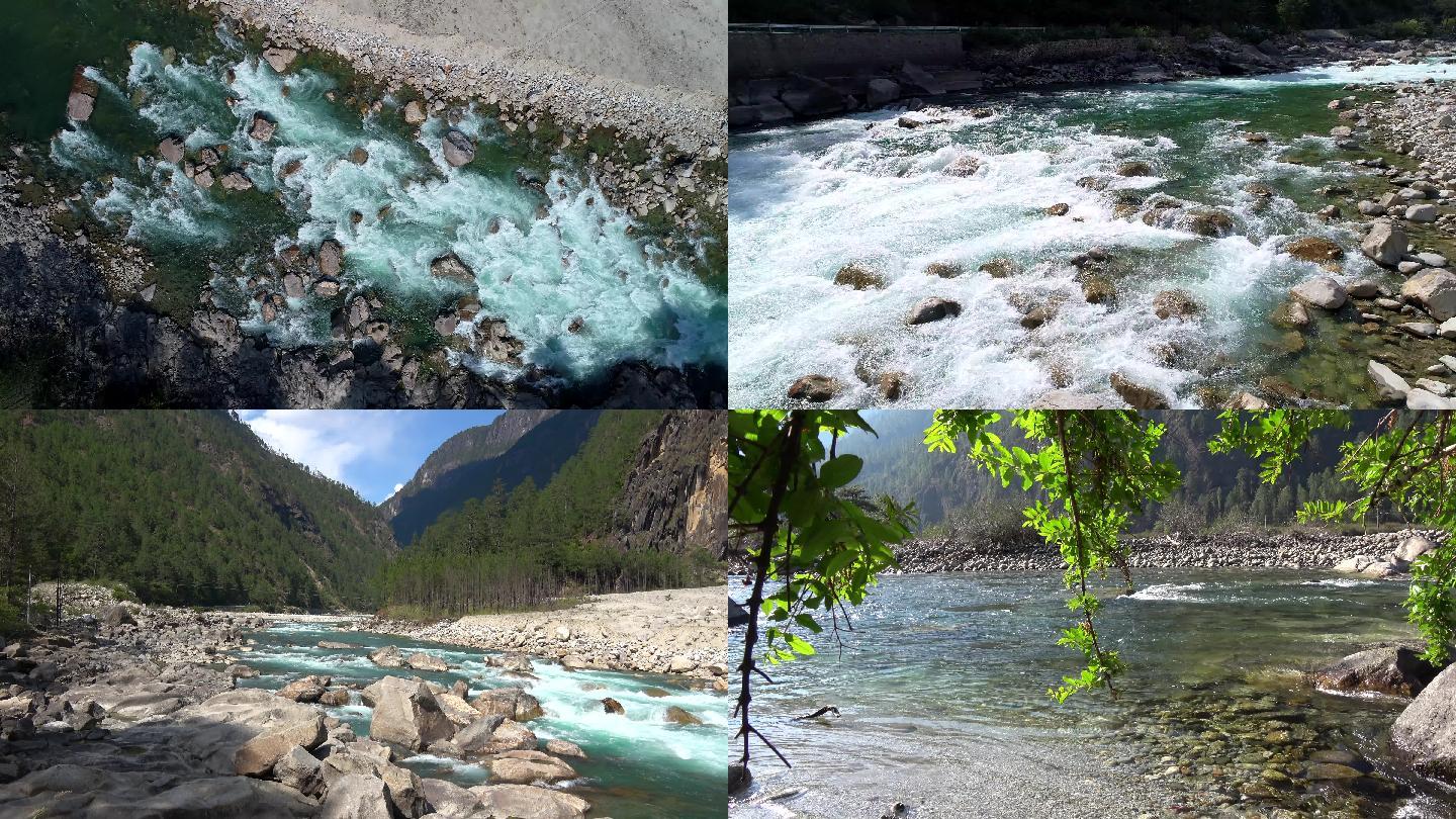 航拍中国西藏察隅县有条清水河