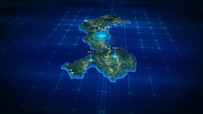【葫芦岛连山地图】华丽震撼科技感地图展示