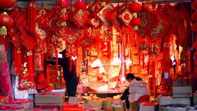 春节过年节日氛围，4k年味视频素材