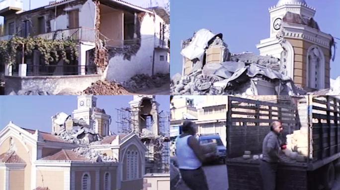 希腊地震废墟