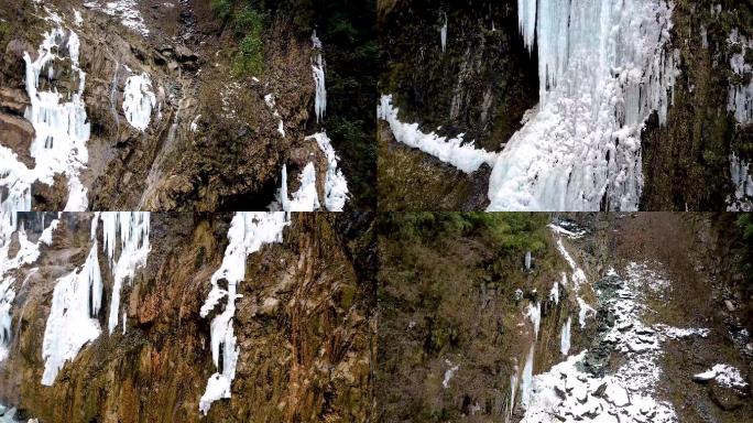 高山瀑布冬季冰瀑