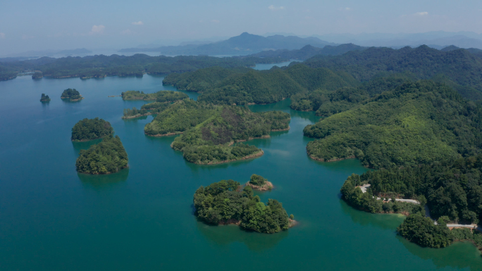 航拍千岛湖西南湖区