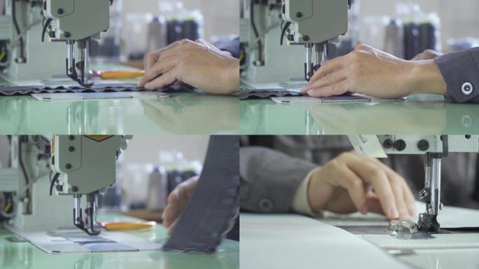 缝纫机工作缝制布料
