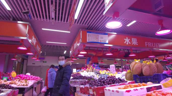 【4K】办年货菜市场过春节逛市场绿色食品