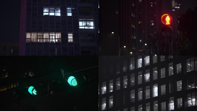【4K素材】办公楼夜景加班
