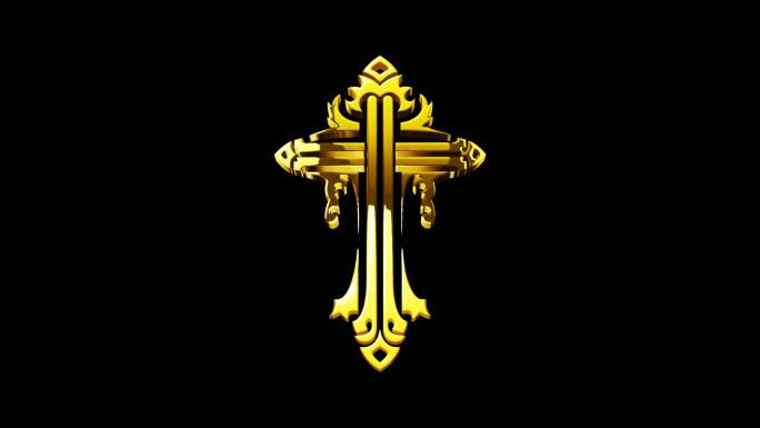 十字架黄金装饰元素