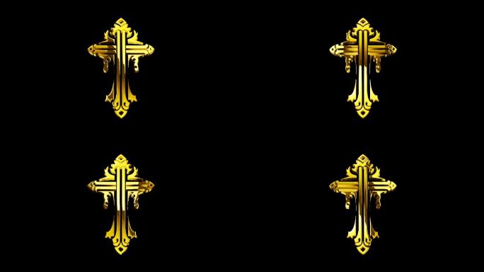 十字架黄金装饰元素