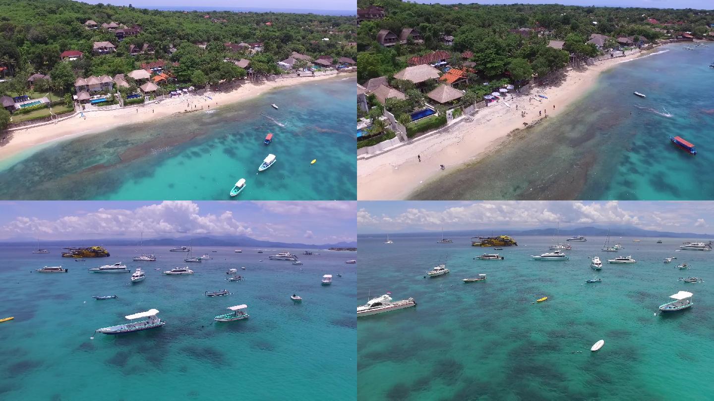 航拍蓝梦岛巴厘岛旅拍海洋沙滩