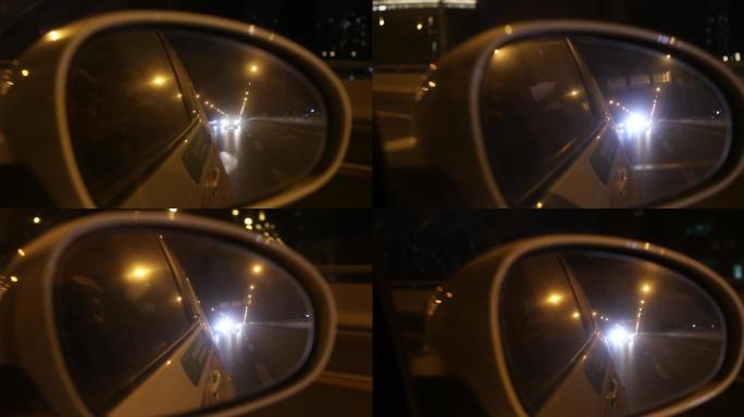 4K高清实拍行车中后视镜反光镜