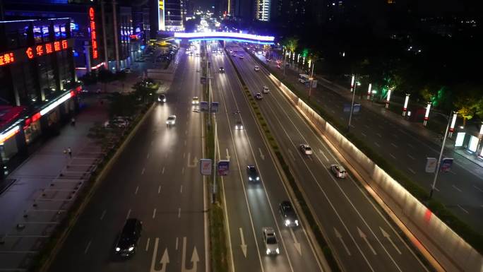 佛山季华路夜景航拍