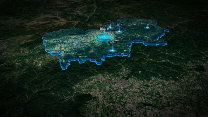 【北京延庆地图】地形光效辐射地图