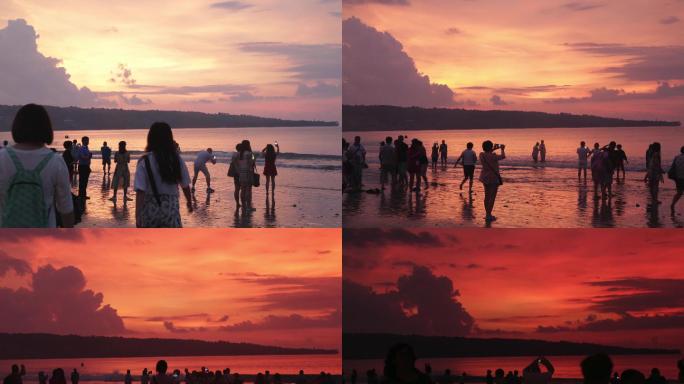 巴厘岛蓝梦岛延时视频黄昏夕阳