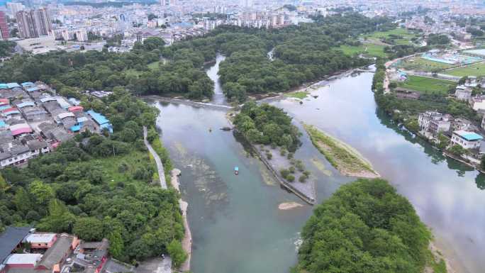 桂林兴安灵渠景区著名景点公园航拍4k