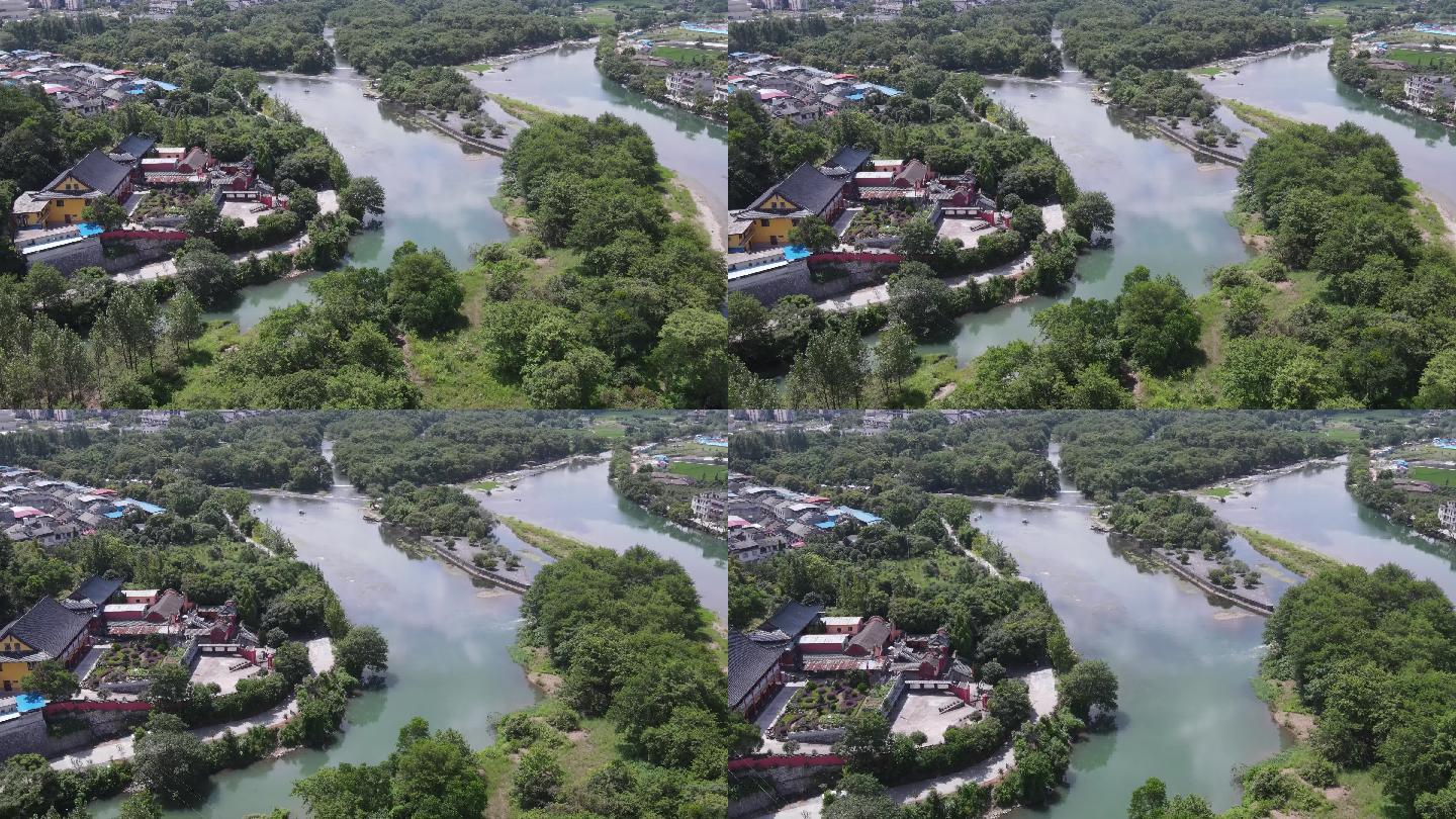 桂林兴安灵渠景区著名景点公园航拍4k