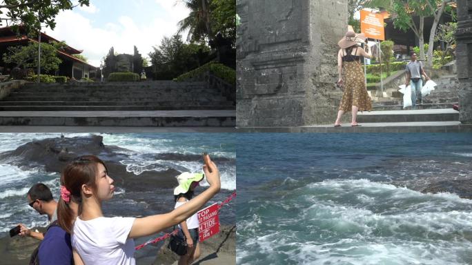 巴厘岛海神庙蓝梦岛海岛旅游海洋视频素材