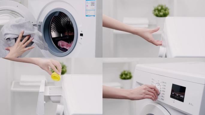4K滚筒洗衣机洗衣服