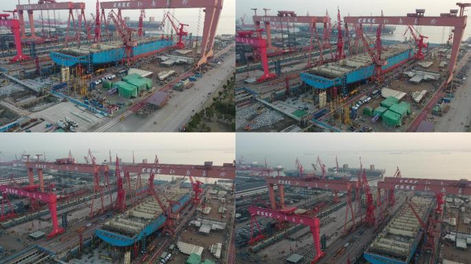 4K原素材-航拍上海江南造船厂